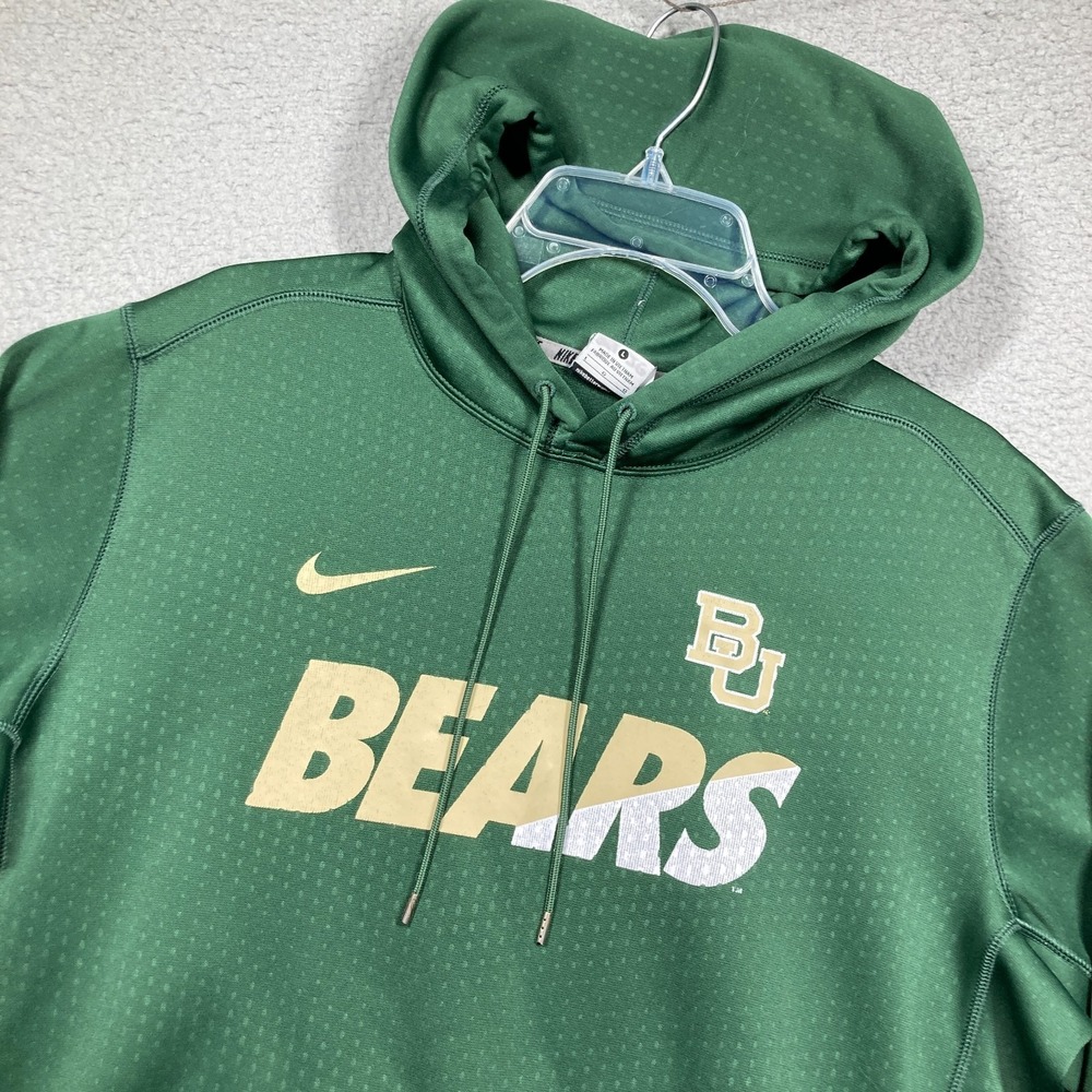 Baylor University Bears Hoodie Adult Large Green Pullover Sweatshirt Nike